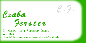 csaba ferster business card